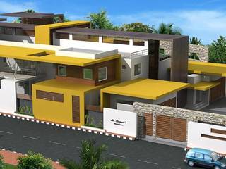 Proposed residence for Mr.R.Ramesh at Neyveli, Offcentered Architects Offcentered Architects Minimalist houses