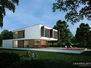 Dieses Modernhaus ist einfach anders., LK&Projekt GmbH LK&Projekt GmbH Дома в стиле модерн
