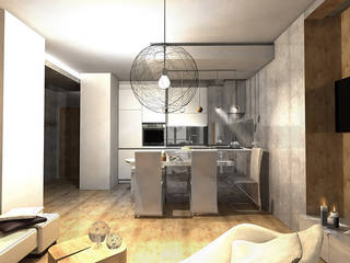 Apartament dla singla, Studio Projektowe Kreatura Studio Projektowe Kreatura Salas de estilo industrial