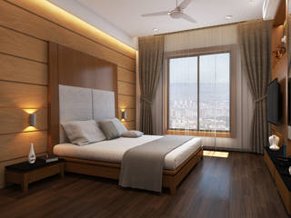 DR. BHAVESHBHAI CHUAHAN RESIDENCE, INCEPT DESIGN SERVICES INCEPT DESIGN SERVICES Modern style bedroom