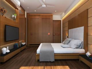 DR. BHAVESHBHAI CHUAHAN RESIDENCE, INCEPT DESIGN SERVICES INCEPT DESIGN SERVICES Modern style bedroom