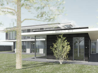 Moderne luxe villa Loonsebaan te Vught, ArchitectenGilde ArchitectenGilde モダンスタイルの プール 木 木目調