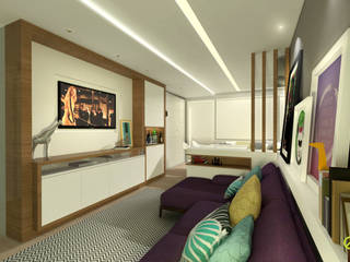 arquitetura de interiores ap PNZL, ecco! archi sudio ecco! archi sudio Modern living room MDF