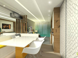 arquitetura de interiores ap PNZL, ecco! archi sudio ecco! archi sudio Modern dining room MDF