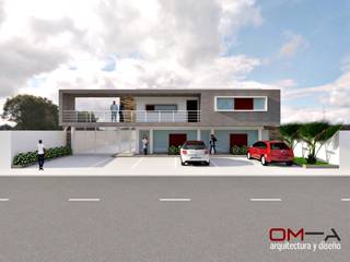 Edificio comercio-residencial, om-a arquitectura y diseño om-a arquitectura y diseño Case in stile minimalista