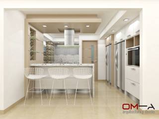 om-a arquitectura y diseño Minimalistyczna kuchnia