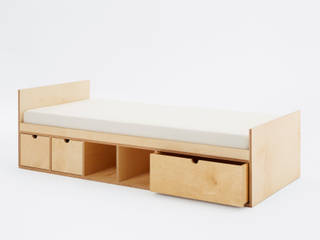 ŁÓŻKO KUBBIK/BED KUBBIK, FAM FARA FAM FARA Dormitorios infantiles de estilo minimalista Contrachapado