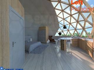 loft patagon, smart domos smart domos モダンスタイルの寝室