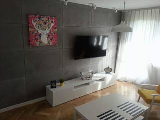 Bilder von Kunden - Betonoptik, Loft Design System Deutschland - Wandpaneele aus Bayern Loft Design System Deutschland - Wandpaneele aus Bayern Modern living room Grey