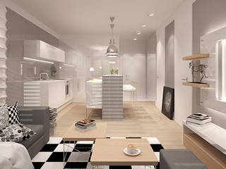 MINIMALIZM DLA SINGLA, Ludwinowska Studio Architektury Ludwinowska Studio Architektury Minimalistische Küchen