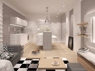 MINIMALIZM DLA SINGLA, Ludwinowska Studio Architektury Ludwinowska Studio Architektury Cocinas minimalistas