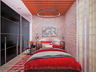 Краски мегаполиса - 2, Студия дизайна ROMANIUK DESIGN Студия дизайна ROMANIUK DESIGN Industrial style bedroom