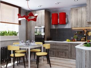 Краски мегаполиса - 1, Студия дизайна ROMANIUK DESIGN Студия дизайна ROMANIUK DESIGN Industrial style kitchen Grey