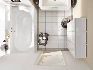 Ванные комнаты в условиях ограниченного пространства, BlueResponsibility BlueResponsibility Baños de estilo minimalista