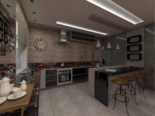 Plano A Studio Cucina in stile rustico Effetto legno
