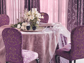 Custom table linen and upholstery Decoración Andalusí Textil & Tapicería 지중해스타일 침실 직물 퍼플 / 바이올렛 직물