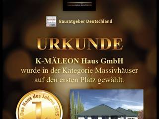 Massivhaus des Jahres 2015, K-MÄLEON Haus GmbH K-MÄLEON Haus GmbH 모던스타일 주택