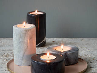 Marble Tealight Holders rigby & mac Eclectic style houses Stone marble,tealight,dark grey,light grey,Accessories & decoration