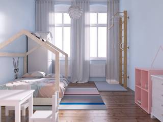 pokój dziecięcy, JUSSS JUSSS Детская комнатa в скандинавском стиле Розовый