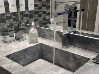BANHEIRO CASAL, arquiteta aclaene de mello arquiteta aclaene de mello Salle de bain minimaliste Granite
