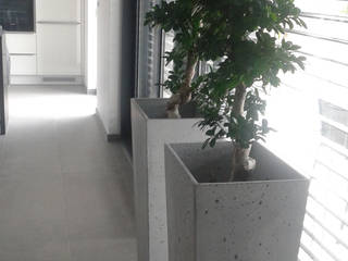 Donice z betonu architektonicznego, Luxum Luxum Nowoczesny salon