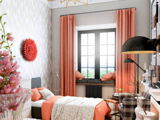 Tangerine, Marina Sarkisyan Marina Sarkisyan Eclectic style bedroom