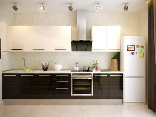 Дизайн кухни в квартире в ЖК "Большой", Студия интерьерного дизайна happy.design Студия интерьерного дизайна happy.design Minimalist kitchen