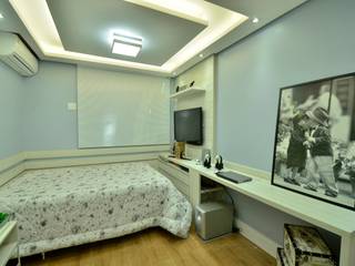 dormitório adolescente, GRAÇA BRENNER ARQUITETURA E DESIGN DE INTERIORES GRAÇA BRENNER ARQUITETURA E DESIGN DE INTERIORES Modern style bedroom Engineered Wood Grey