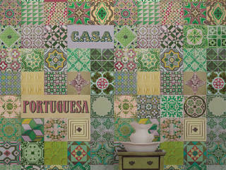 Azulejo Português, OH Wallpaper OH Wallpaper Paredes y pisos modernos Papel