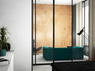 Bachelor + One, Kosina Interiors Kosina Interiors Modern living room Copper/Bronze/Brass