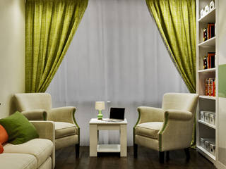 Двухкомнатная квартира для дружной семьи, Pure Design Pure Design モダンデザインの リビング 緑