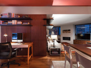 Apartamento Vermelho, Johnny Thomsen Arquitetura e Design Johnny Thomsen Arquitetura e Design Modern Media Room Wood Red