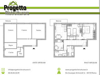 Ristrutturazione integrale di un appartamento, Progetto Ristrutturare Progetto Ristrutturare Modern style bedroom