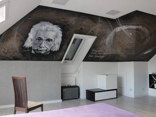 Einstein, Artystyczne Malowanie Ścian Artystyczne Malowanie Ścian Paredes y pisos de estilo moderno
