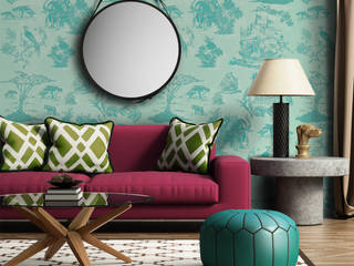 Toile de Jouy, OH Wallpaper OH Wallpaper Modern walls & floors Paper