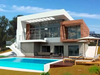 J44, DYOV STUDIO Arquitectura, Concepto Passivhaus Mediterraneo 653 77 38 06 DYOV STUDIO Arquitectura, Concepto Passivhaus Mediterraneo 653 77 38 06 Case in stile mediterraneo Legno Bianco