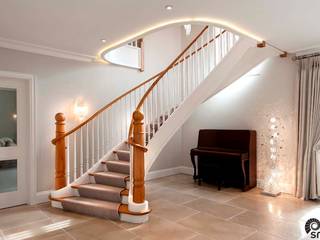 Essex Smet UK - Staircases Classic style corridor, hallway and stairs Beech,French Oak,Curved,Staircase,Design,White,Bespoke