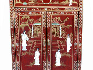 Red Lacquer Mother of Pearl Furniture ~ Ornately Decorated with Gold Leaf, Asia Dragon Furniture from London Asia Dragon Furniture from London Гостиная в азиатском стиле