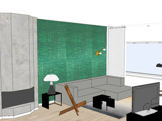 Styling woonkamer 2onder1kap woning Heemstede, industrieel met frisse kleuren., Studio Mind Studio Mind Living room