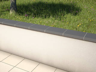 Mauerabdeckung Carre gris, Rimini Baustoffe GmbH Rimini Baustoffe GmbH 地中海風 庭