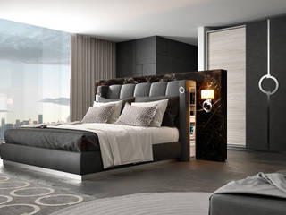 Concept by Caroti - 1000 modi di vestire la casa, faserem srl faserem srl Bedroom چرمی Grey