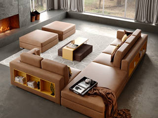 Concept by Caroti - 1000 modi di vestire la casa, faserem srl faserem srl Modern Living Room Leather Grey