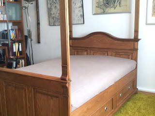 Himmelbett - Bett mit Baldachim, Massiv aus Holz Massiv aus Holz BedroomBeds & headboards Wood Brown
