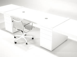 Clean Desk, Studio Edwin de Kuiper Studio Edwin de Kuiper Minimalistyczne domowe biuro i gabinet
