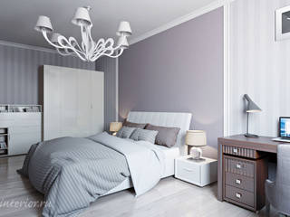 Чистота в полоску, Студия интерьера "SENSE" Студия интерьера 'SENSE' Eclectic style bedroom White