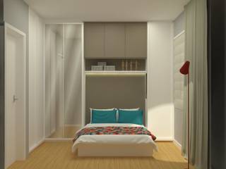 T208 - Dormitório pequeno e funcional, .Villa arquitetura e algo mais .Villa arquitetura e algo mais ห้องนอน