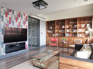 [HOME] Taoxi Interior Design, KD Panels KD Panels Wiejski salon Drewno O efekcie drewna