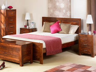 Cuba Cube Sheesham Bed Asia Dragon Furniture from London Asian style bedroom Beds & headboards