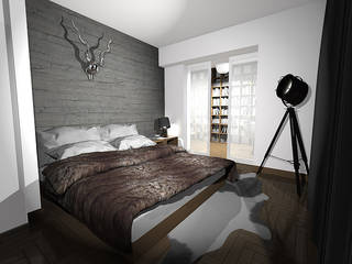 sypialnia/ mieszkanie prywantne/ Łódź, Awer Design Awer Design Modern style bedroom