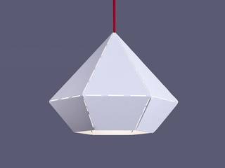 Diamond / Design Pendelleuchte Ø 25 cm / Weiss, Rot, Skapetze Lichtmacher Skapetze Lichtmacher Moderne Wohnzimmer Metall Weiß